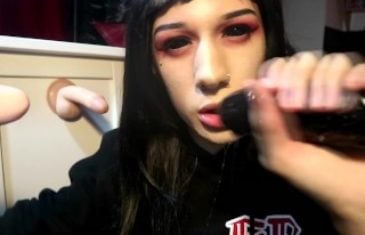 Possessed Goth Transgirl Sucks 3 Cocks Sloppy Bukakke Deepthroat